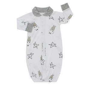 Convertible Gown & Romper Big Sheepz Star White