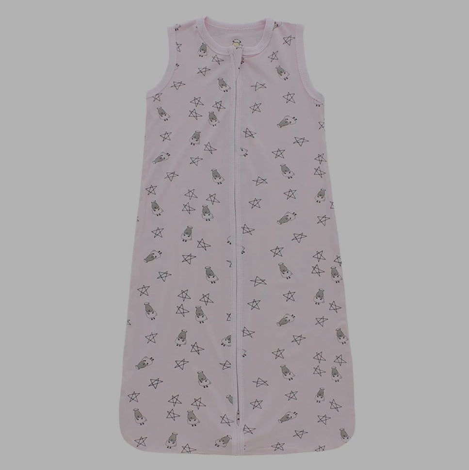 Wearable Blanket Zip Small Star & Sheepz Pink